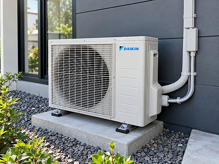 Daikin outdoor air conditioner unit installation
