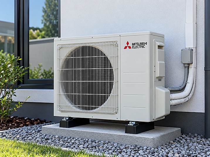 Mitsubishi Electric outdoor air conditioner unit installation